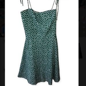 Green and white floral summer dress